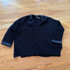 Free People Oversized Black Sweater Women’s Large Size Medium/Large M/L